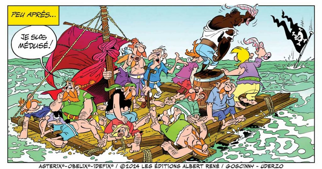 Lettre d'information N°4 de l'association Patrimoine du Léman - Le Radeau de la Méduse, interprété par Uderzo dans Astérix Légionnaire, 1966